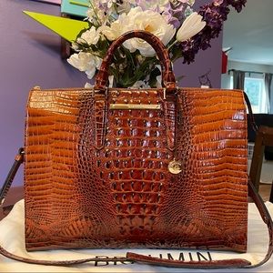 💻 💻 GREAT FOR WORK! Brahmin Pecan Business Tote Laptop Bag